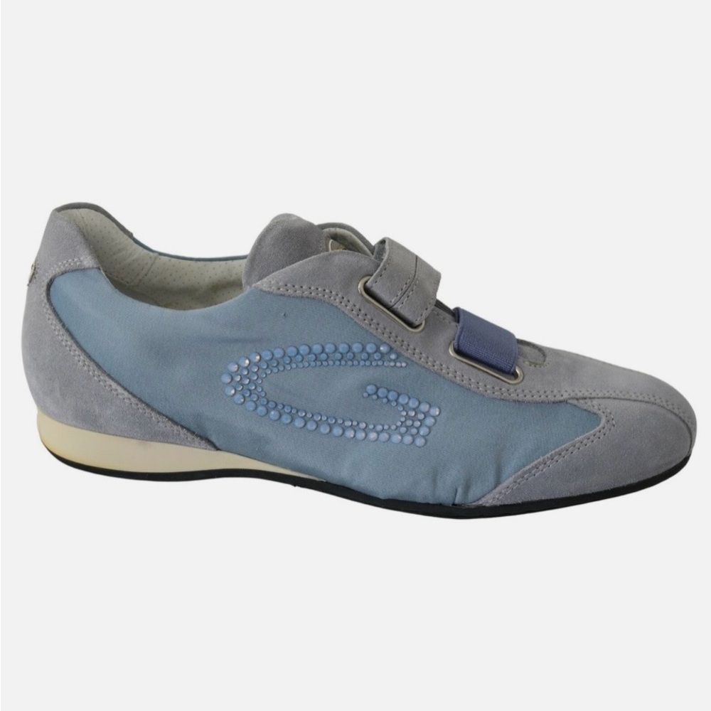 ALBERTO GUARDIANI Blue Gray Studded Logo Women Sneakers